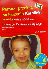 Rozlicz się sercem dla Karolinki - przekaż swój 1%