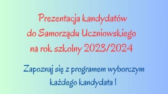 Wybory do Samorządu Uczniowskiego na rok szkolny 2023/2024