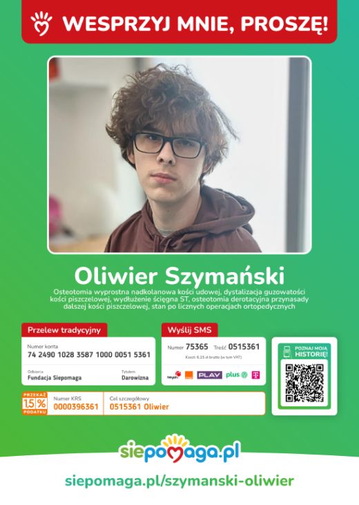 Prośba o wsparcie dla ucznia naszej szkoły