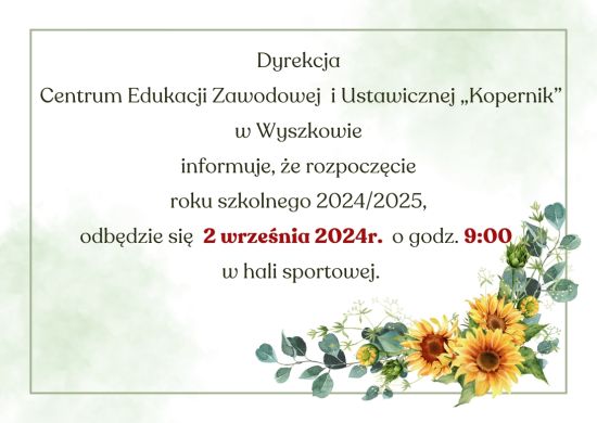 Rozpoczęcie Roku Szkolnego 2024/2025